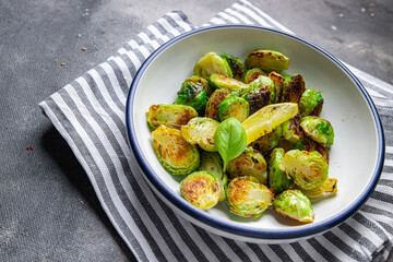 Brussels sprout fried vegetable meal food snack on the table copy space food background