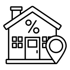 Black Friday Seasonal Discount Concept, Property with GPS Pin Location Vector Icon Design, Winter Fall Sales Elements Symbol, Year End Promotion Sign, Shopping Season Discount Template,