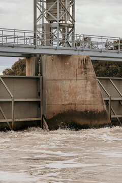 Weir And Water At The Darling River