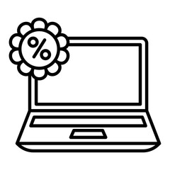 Promo on Digital Devices Vector Icon Design, Winter Fall Sales Elements Symbol, Black Friday Year End Promotion Sign, Shopping Season Discount Template, Laptop Prices Discount Concept