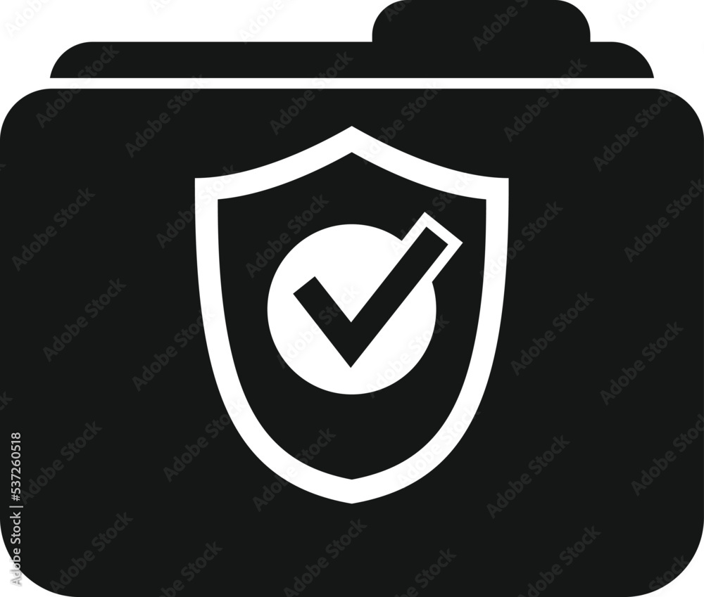 Poster folder privacy icon simple vector. data security. shield cyber