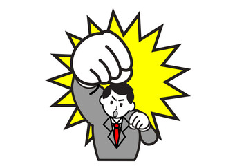 パンチするビジネスマン3