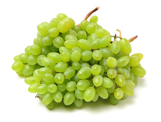 Green grapes on white background