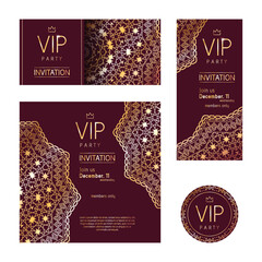 VIP invitation card premium design templates set.