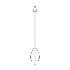 Arrow for bow vector icon.Outline vector icon isolated on white background arrow for bow.