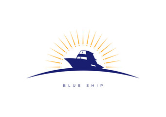 Fototapeta na wymiar BLUE SHIP LOGO