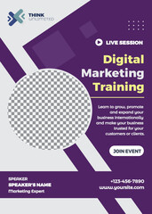 Purple Modern Digital Marketing Training Business Flyer