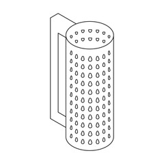 Grater vector icon. Outline vector icon isolated on white background grater.