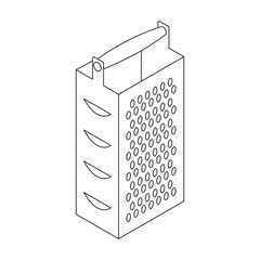 Grater vector icon. Outline vector icon isolated on white background grater.