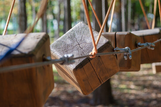 The bridges, ropes and ladders of the Adventure Park are designed for beginners among the tall trees. Adventure climbing in a high ropes course