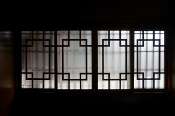 旧三井家下鴨別邸　主屋のガラス窓　京都市左京区下鴨