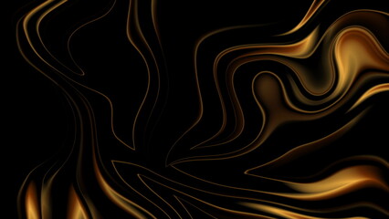 Bronze smooth liquid wavy shapes abstract background