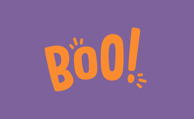 Boo! exclamation lettering. Halloween quote funny design.