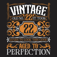 Obraz premium Vintage Birthday t shirt design with Birthday elements or Hand drawn Birthday typography design 