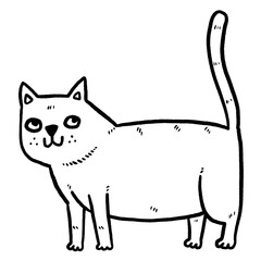 Black and White Cat Collection Cartoon Hand draw