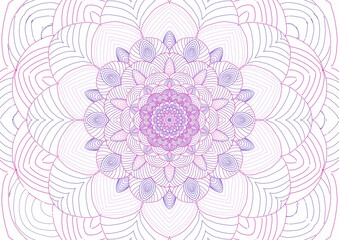 Abstract graphic with white background and pink, violet, purple colors in the shape of a star