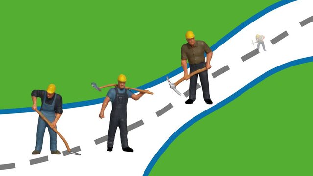 Miniature workers and piles of coins. Concepts about labor and wages.
