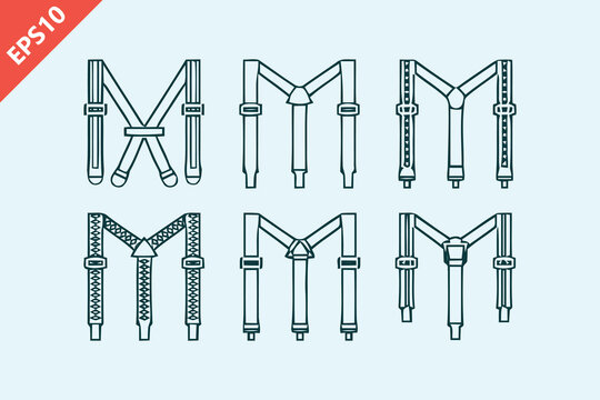 Suspenders design vector flat isolated illustration