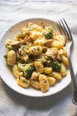 Gnocchi dumplings with chicken broccoli sauce  - 537268930