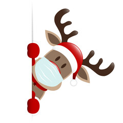 Großes Rentier Maske Banner Rechts Außen Dunkelrot