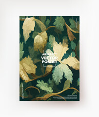 Naklejka na ściany i meble Creative poster with vintage-style leaflets. Vector.