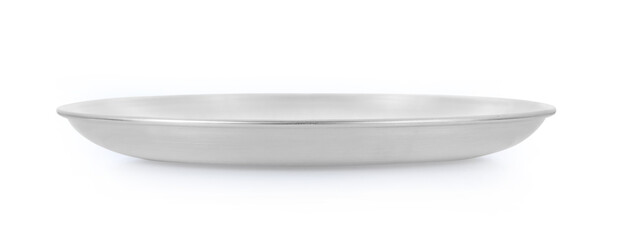 stainless steel plate isolated on white background.