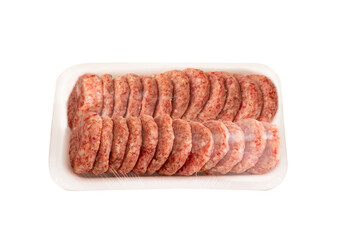 raw meatballs on isolated white background. traditional Turkish food köfte
