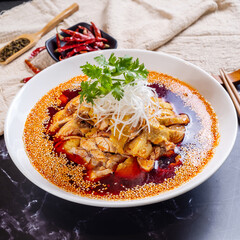 Sichuan Cuikou Chicken and Vegetables in China