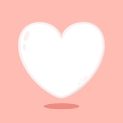 White icon vector heart, Valentine's Day, love, key of happiness, holiday.