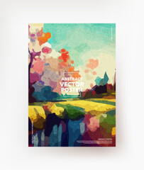 Creative colorful landscape in Impressionism style for posters, banners, covers, etc.