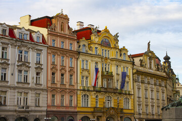 Fototapeta na wymiar Façades de Prague, République Tchèque