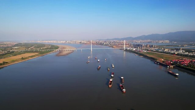 view of ship in river