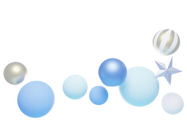 3D素材_かわいいオーナメント_ブルー