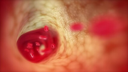 3d rendered animation of a blocked artery