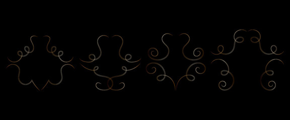 A set of simple golden frames. Good for any project.