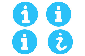 A set of information, help, support blue icons. Good for any project.