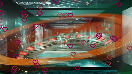 Animation of data processing over roulette - Powered by Adobe