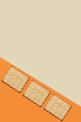 Cookie on multi-colored background. Festive, children's background. Flat lay. Sweet cookies flat lay pattern. Top view.