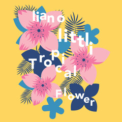 Life is beautiful. Hand lettering frame illustration. Beetles and tropic plants.