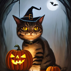 A Cat in Halloween Celebration