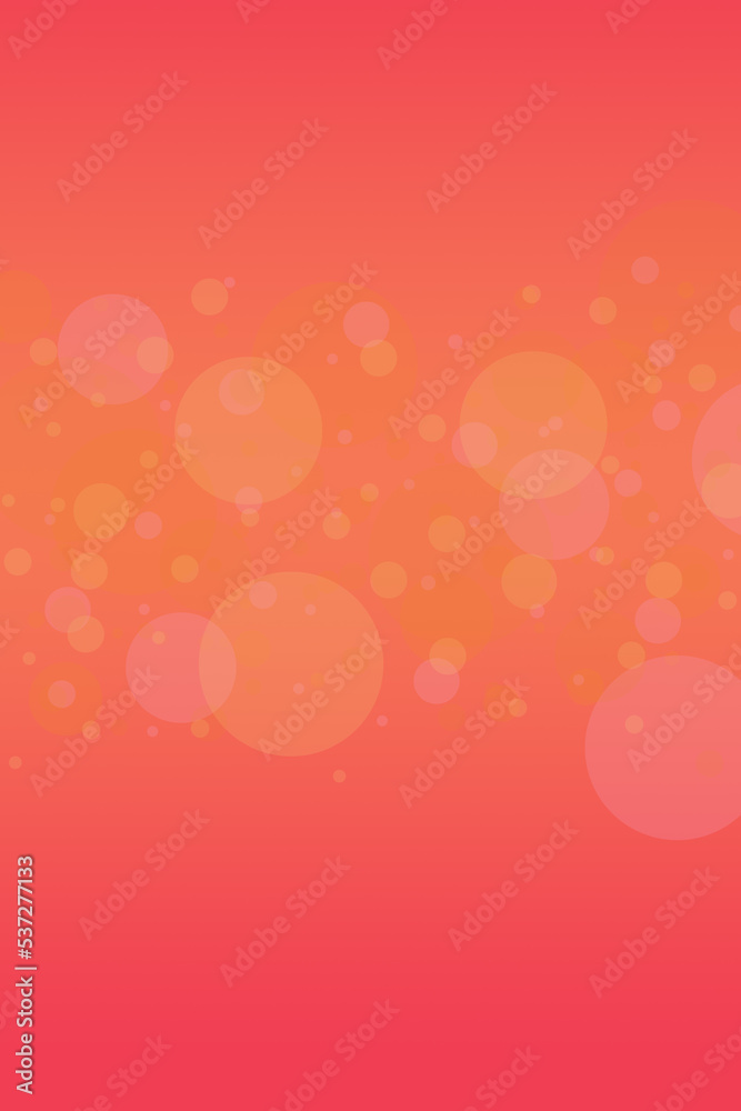 Wall mural red and orange gradient background with bokeh lights and free space