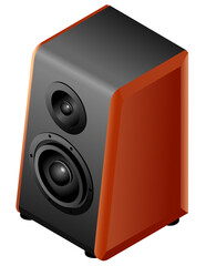 Obraz premium Sound speakers isometric illustration isolated. Sound speakers in isometry