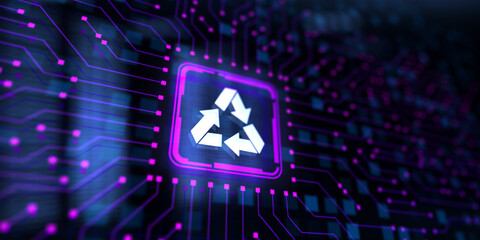 Recycle Zero waste Green energy concept on virtual screen.