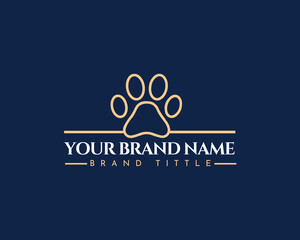 Dog paw line vector logo design © TanjirulIslam