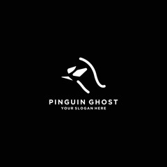 Fototapeta premium Pinguin ghost logo icon vector image