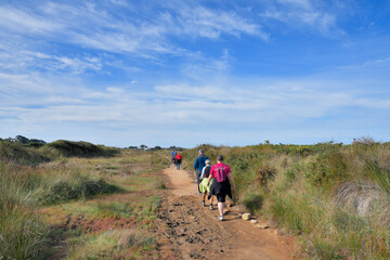 Obraz premium Senior hikers in Brittany - Tregor France