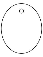 Ggift card, price tag. White shape with black stroke. Isolated png illustration, transparent background. Asset for advertisement, montage, collage, template. Christmas, birthday, love concept.