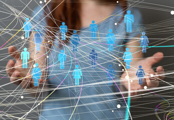 Abstract technology group and data 3d