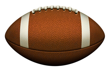 A Striped American Football with Laces On Top Edge