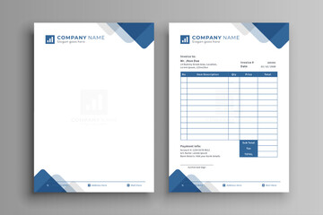 Obraz premium Modern Business Letterhead & Invoice Design Template